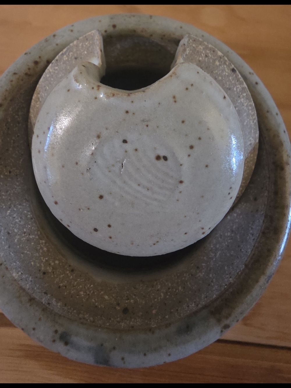 Handmade Ceramic Honey Pot with Lid - Cream Glaze - Picture 5 of 10